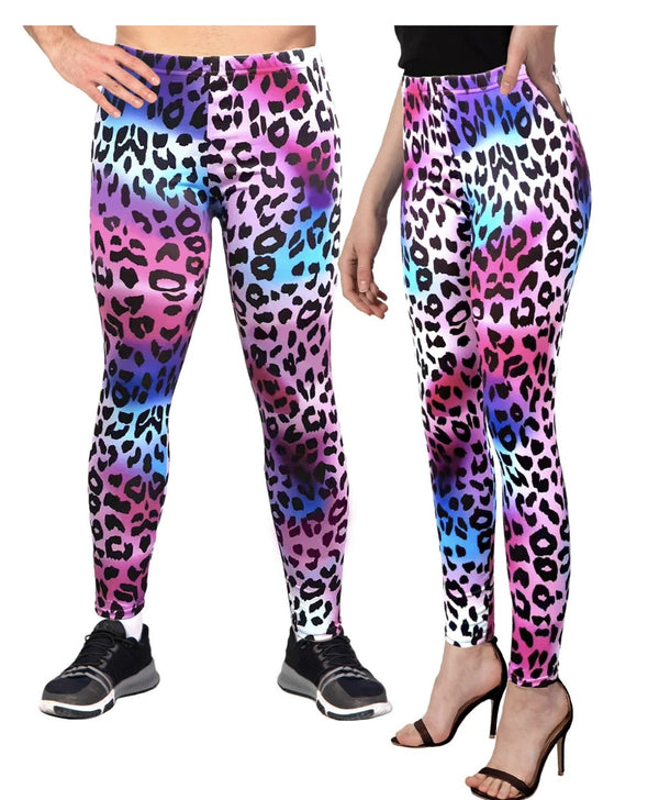 ADULT RAINBOW LEOPARD PRINT LEGGINGS